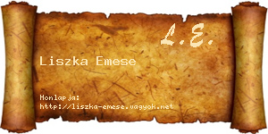 Liszka Emese névjegykártya
